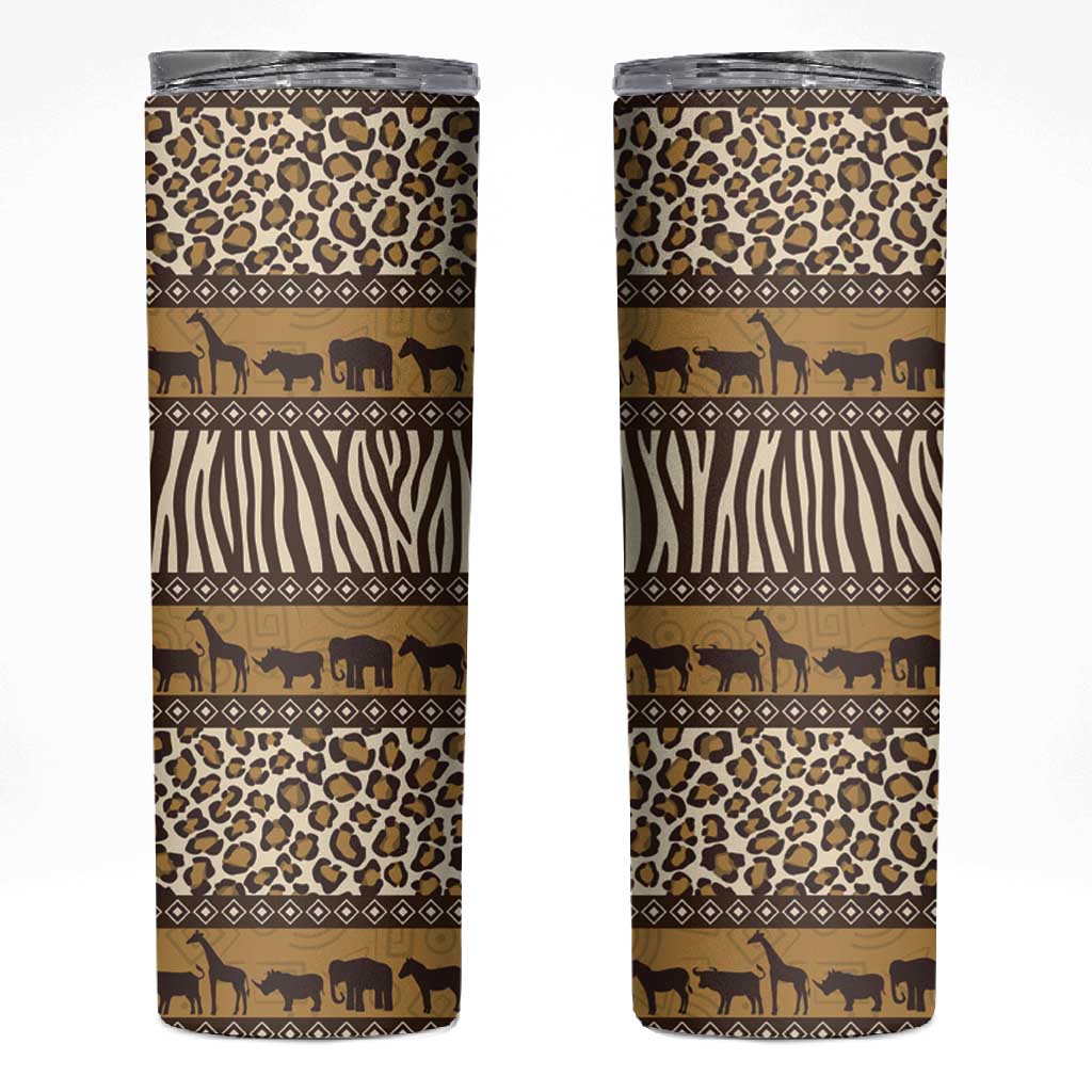 Leopards and Zebra Skins Skinny Tumbler Mix African Pattern