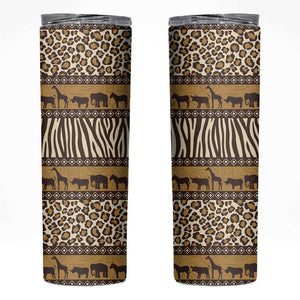 Leopards and Zebra Skins Skinny Tumbler Mix African Pattern