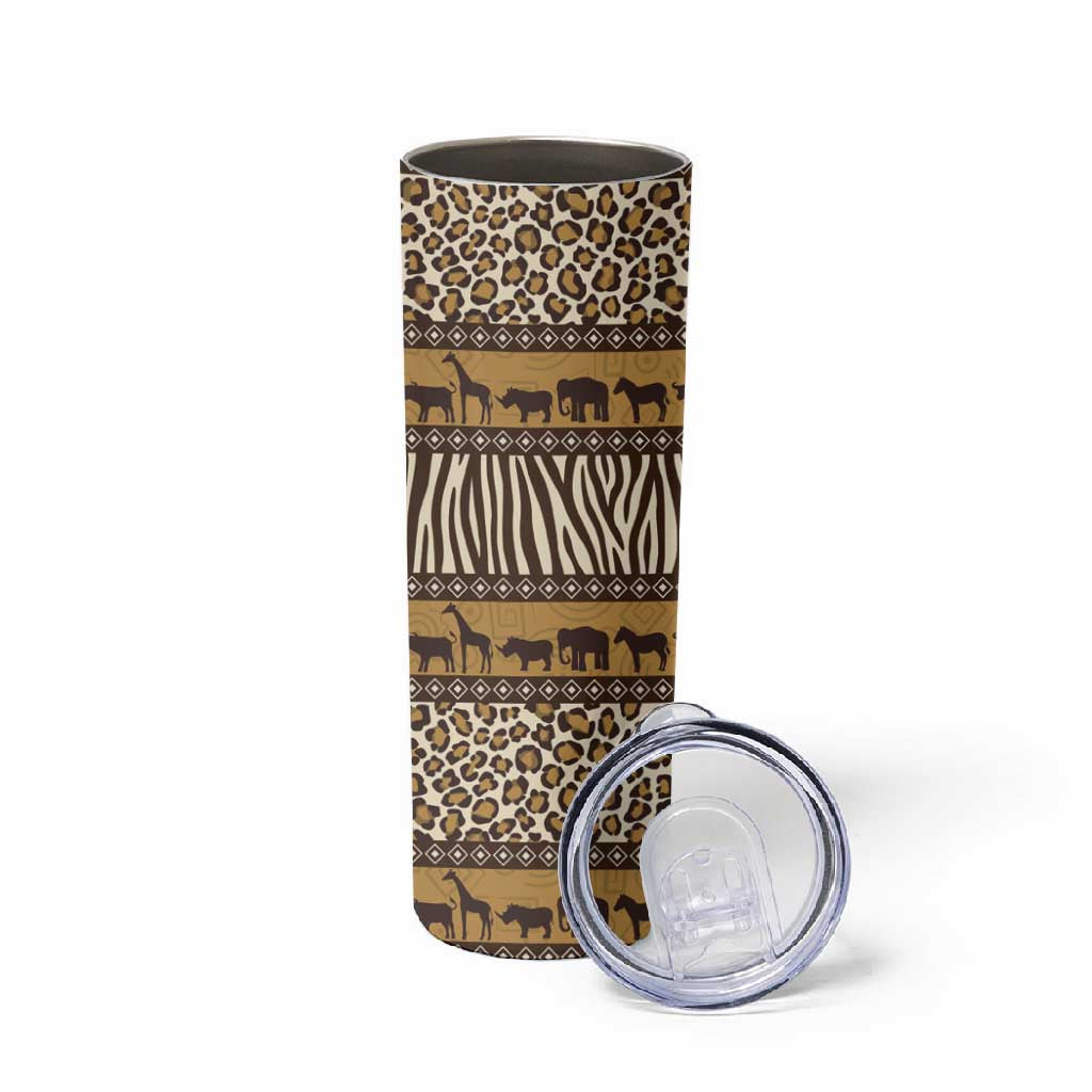 Leopards and Zebra Skins Skinny Tumbler Mix African Pattern