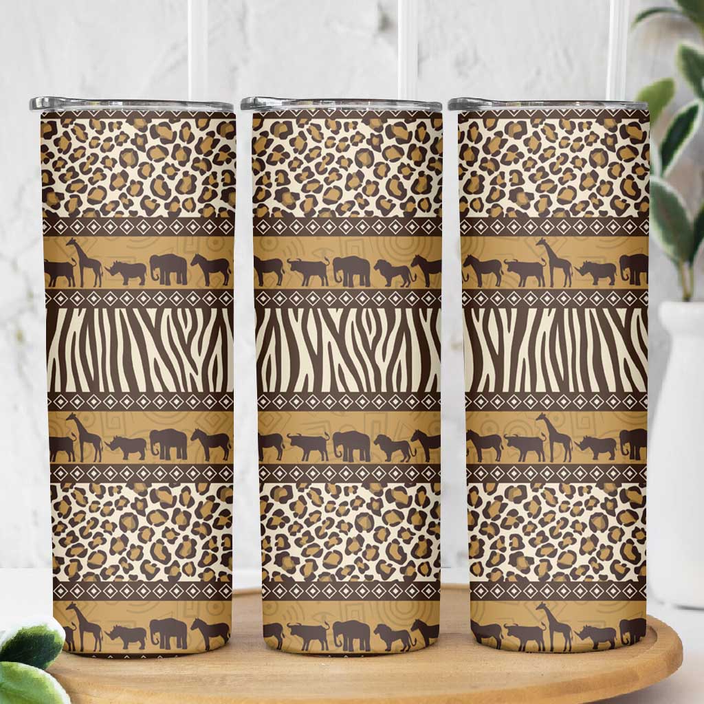 Leopards and Zebra Skins Skinny Tumbler Mix African Pattern