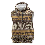 Leopards and Zebra Skins Sleeveless Hoodie Mix African Pattern - African Pride