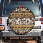 Leopards and Zebra Skins Spare Tire Cover Mix African Pattern