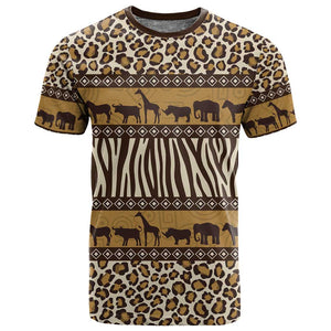 Leopards and Zebra Skins T shirt Mix African Pattern