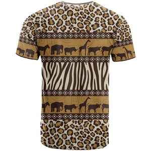 Leopards and Zebra Skins T shirt Mix African Pattern
