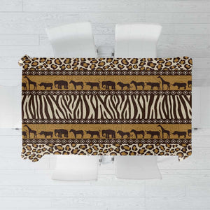 Leopards and Zebra Skins Tablecloth Mix African Pattern