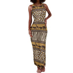 Leopards and Zebra Skins Tank Maxi Dress Mix African Pattern