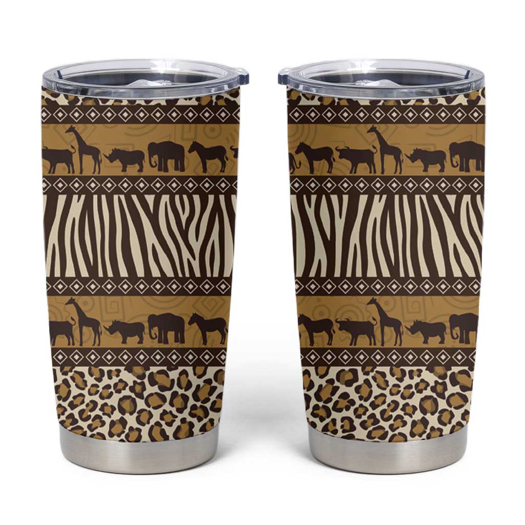 Leopards and Zebra Skins Tumbler Cup Mix African Pattern