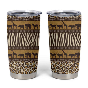 Leopards and Zebra Skins Tumbler Cup Mix African Pattern