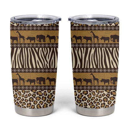 Leopards and Zebra Skins Tumbler Cup Mix African Pattern