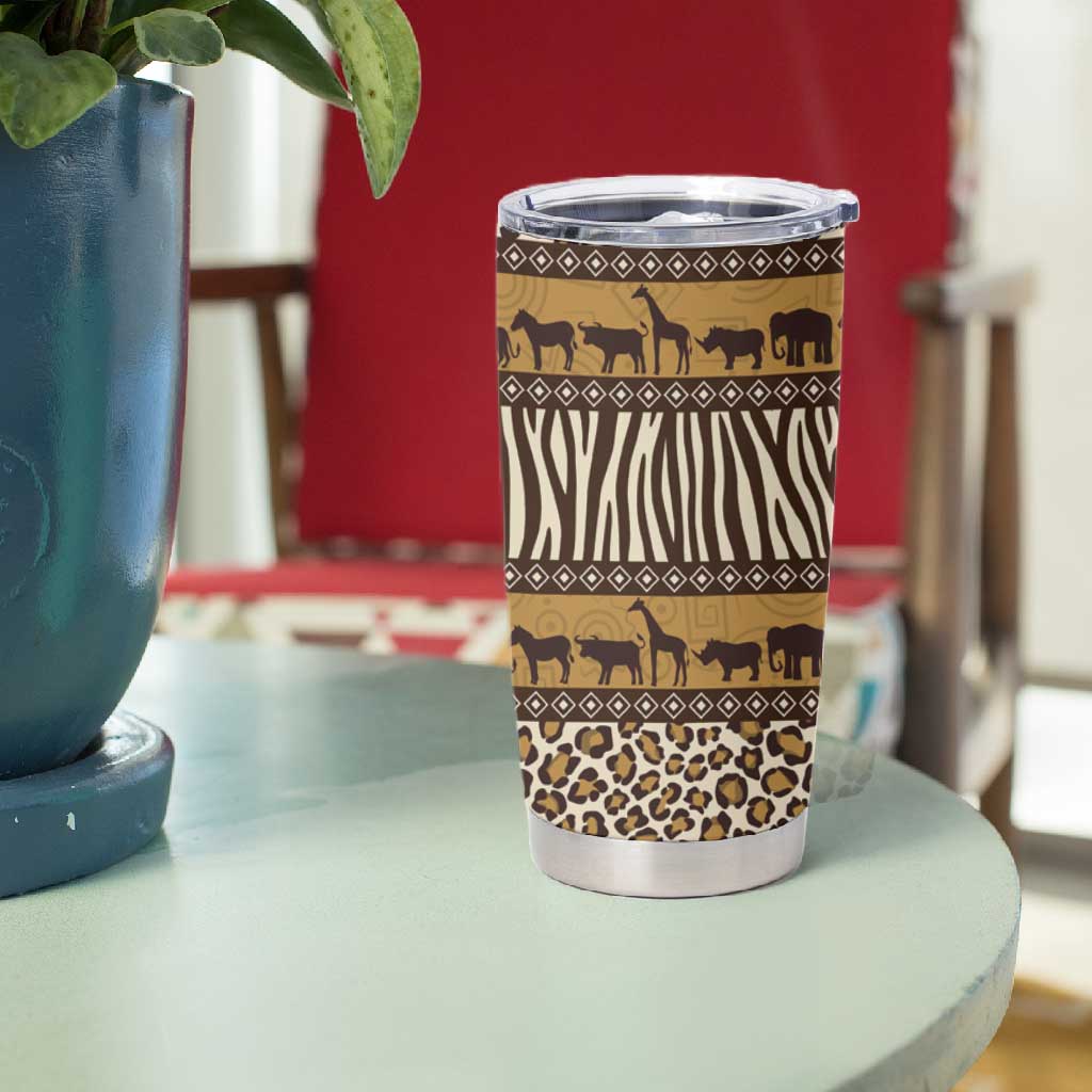 Leopards and Zebra Skins Tumbler Cup Mix African Pattern