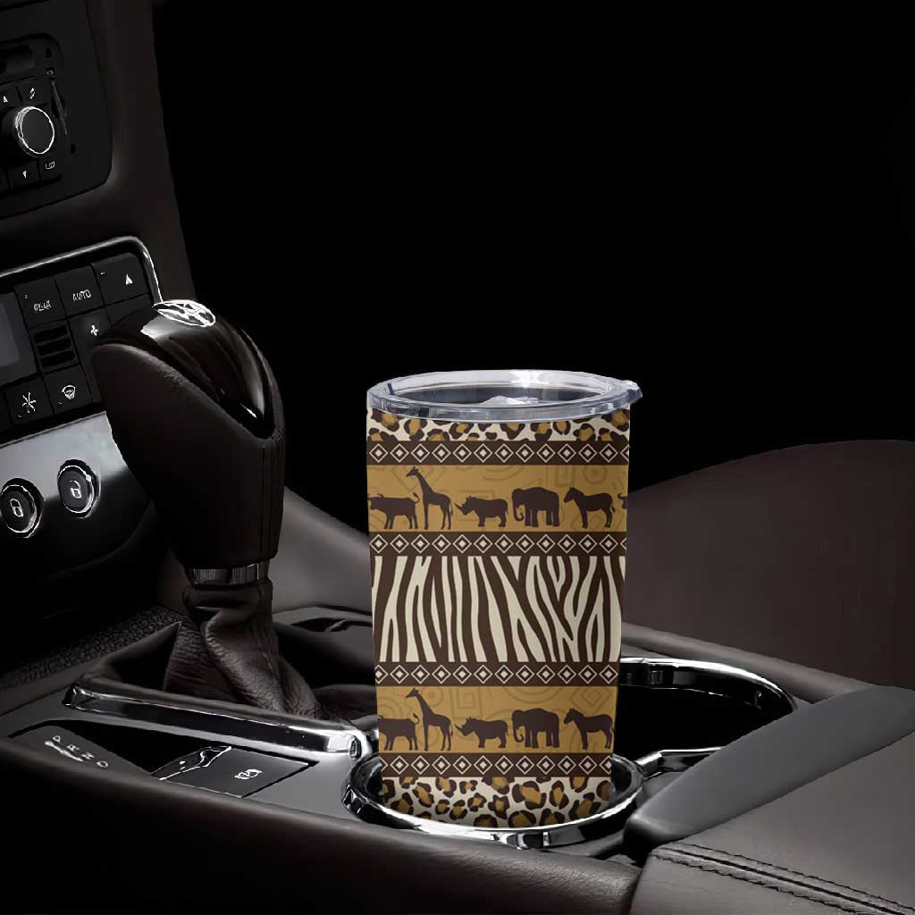 Leopards and Zebra Skins Tumbler Cup Mix African Pattern