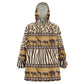 Leopards and Zebra Skins Wearable Blanket Hoodie Mix African Pattern