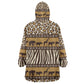 Leopards and Zebra Skins Wearable Blanket Hoodie Mix African Pattern