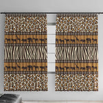 Leopards and Zebra Skins Window Curtain Mix African Pattern