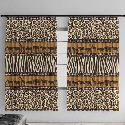 Leopards and Zebra Skins Window Curtain Mix African Pattern