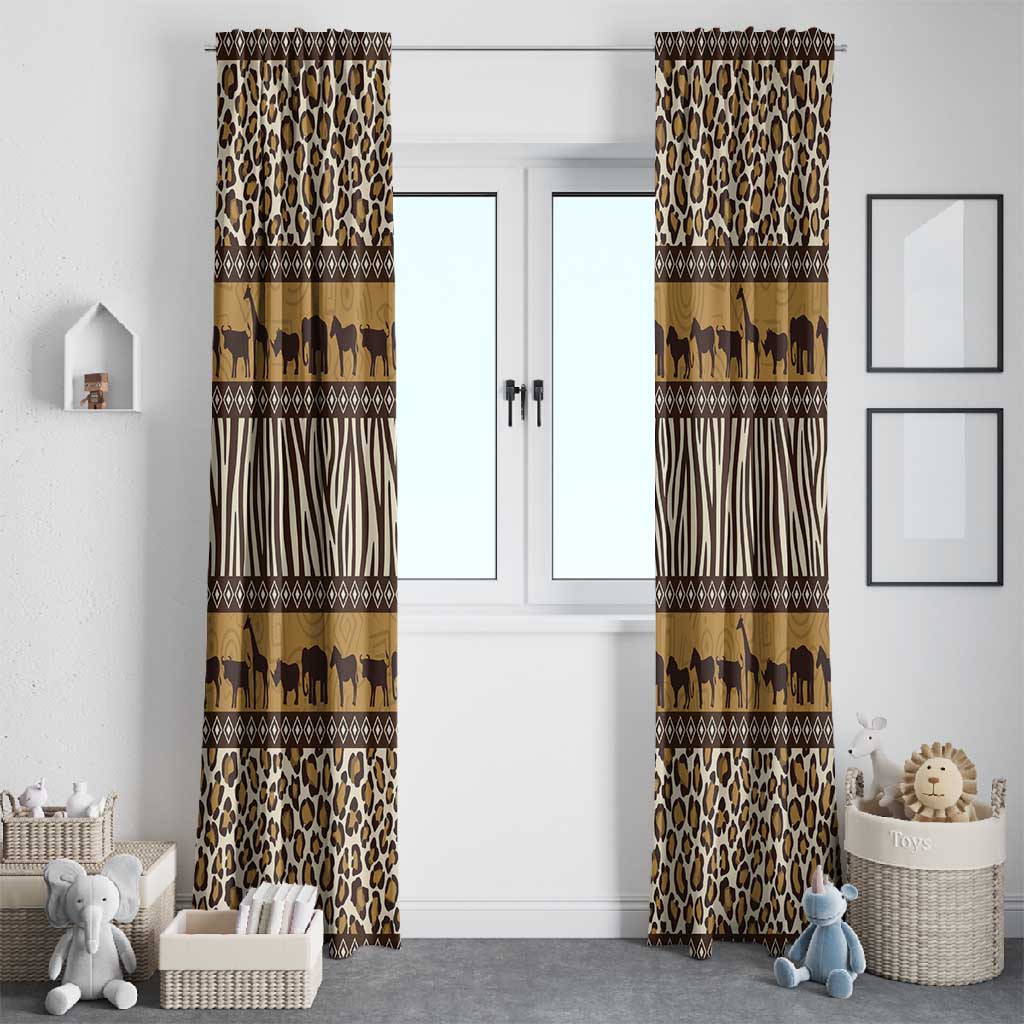 Leopards and Zebra Skins Window Curtain Mix African Pattern