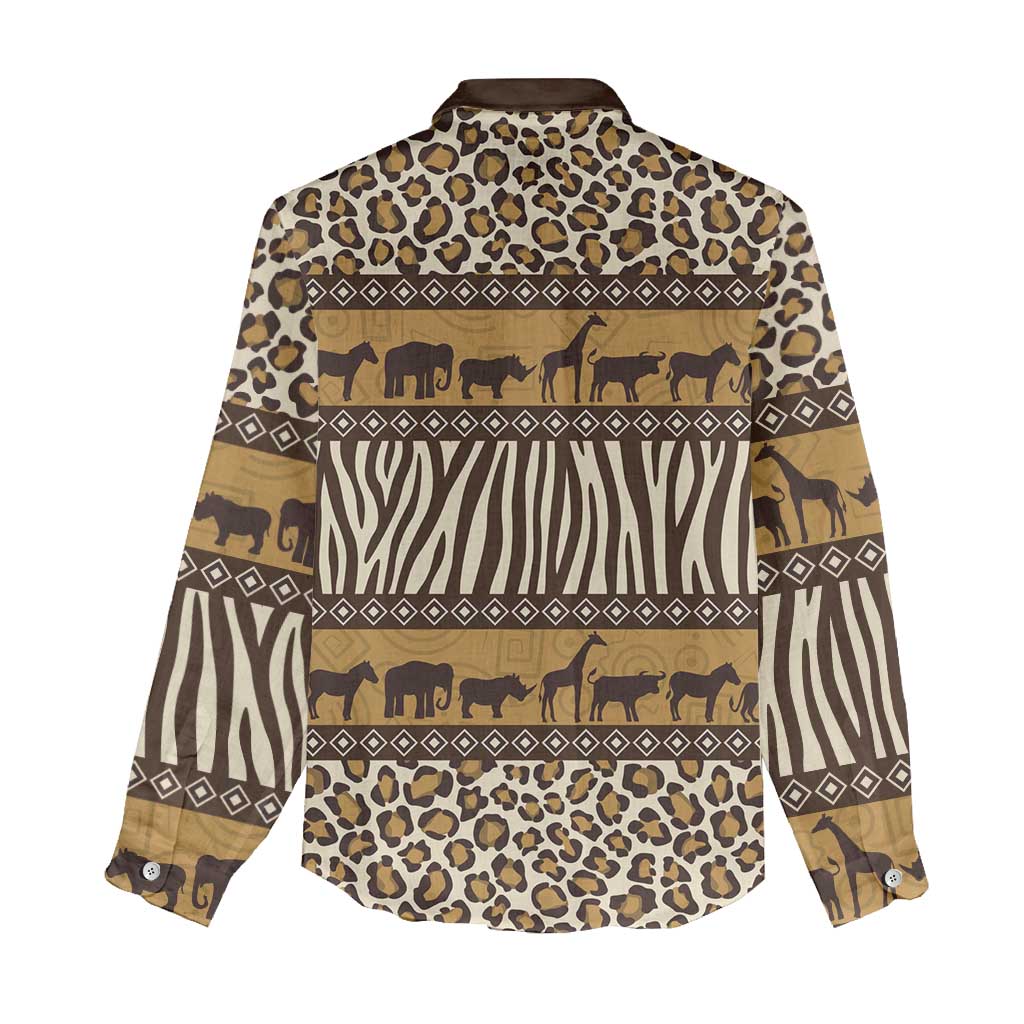 Leopards and Zebra Skins Women Casual Shirt Mix African Pattern