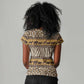 Leopards and Zebra Skins Women V-Neck T-Shirt Mix African Pattern
