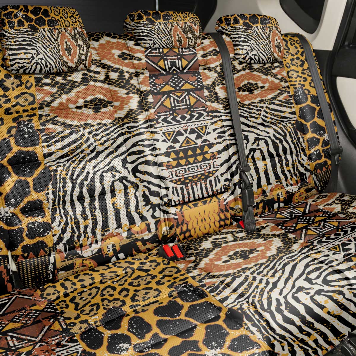 Wild Animal Skins Back Car Seat Cover African Tribal Pattern