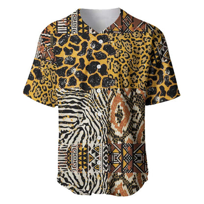 Wild Animal Skins Baseball Jersey African Tribal Pattern