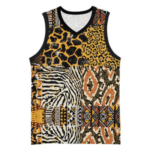 Wild Animal Skins Basketball Jersey African Tribal Pattern - African Pride