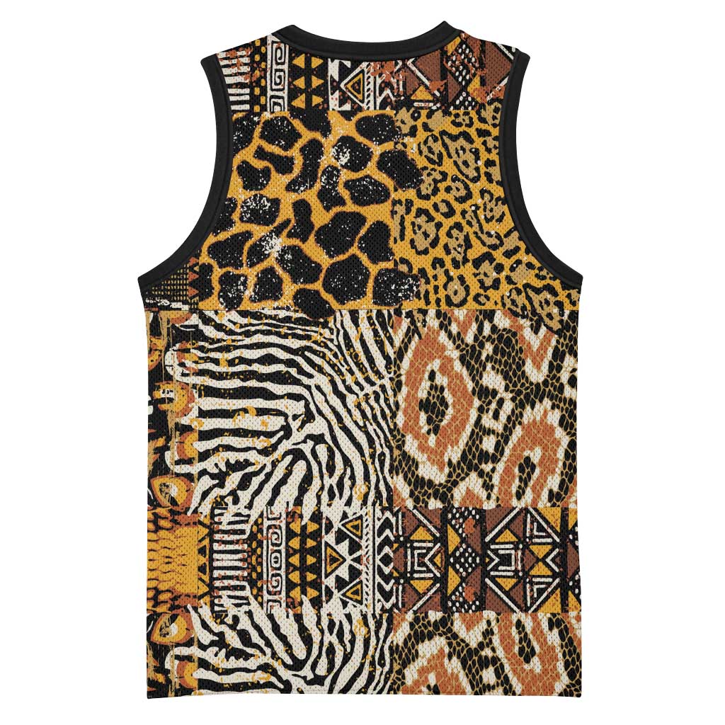 Wild Animal Skins Basketball Jersey African Tribal Pattern - African Pride