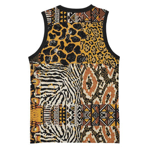 Wild Animal Skins Basketball Jersey African Tribal Pattern - African Pride