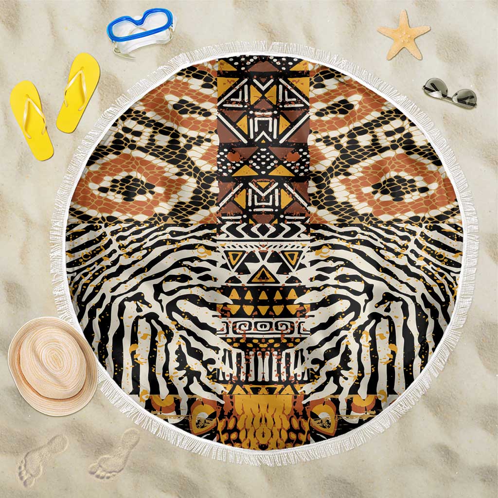 Wild Animal Skins Beach Blanket African Tribal Pattern