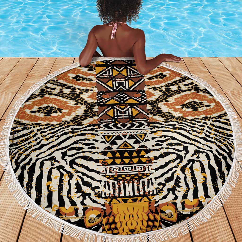 Wild Animal Skins Beach Blanket African Tribal Pattern