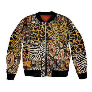 Wild Animal Skins Bomber Jacket African Tribal Pattern