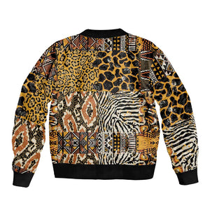 Wild Animal Skins Bomber Jacket African Tribal Pattern