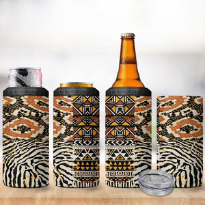 Wild Animal Skins 4 in 1 Can Cooler Tumbler African Tribal Pattern