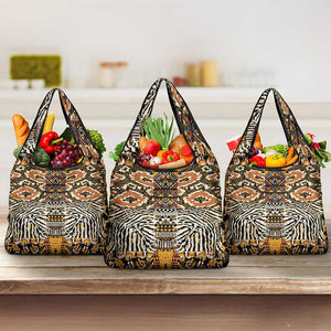 Wild Animal Skins Grocery Bag African Tribal Pattern