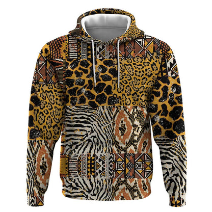 Wild Animal Skins Hoodie African Tribal Pattern