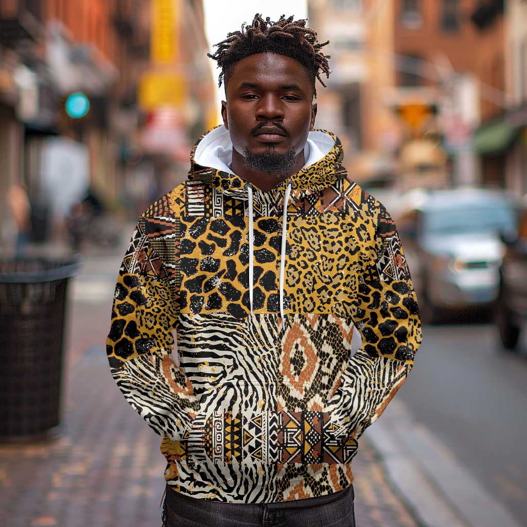 Wild Animal Skins Hoodie African Tribal Pattern