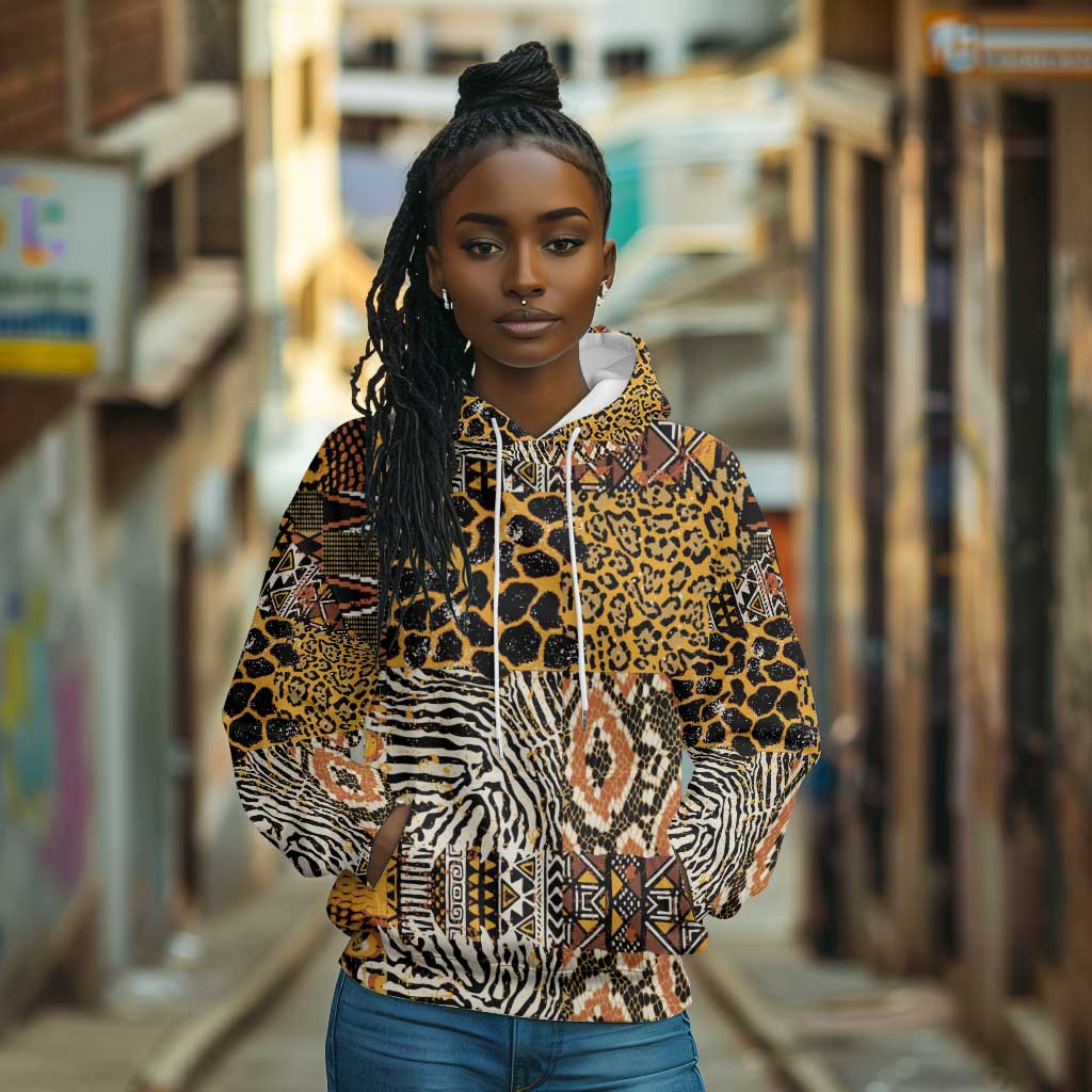 Wild Animal Skins Hoodie African Tribal Pattern