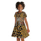 Wild Animal Skins Kid Short Sleeve Dress African Tribal Pattern