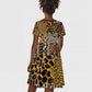 Wild Animal Skins Kid Short Sleeve Dress African Tribal Pattern