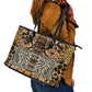 Wild Animal Skins Leather Tote Bag African Tribal Pattern