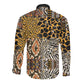 Wild Animal Skins Long Sleeve Button Shirt African Tribal Pattern
