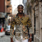 Wild Animal Skins Long Sleeve Button Shirt African Tribal Pattern