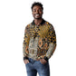 Wild Animal Skins Long Sleeve Polo Shirt African Tribal Pattern