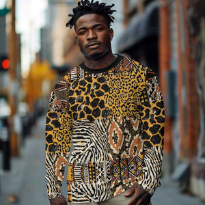 Wild Animal Skins Long Sleeve Shirt African Tribal Pattern