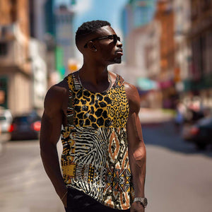 Wild Animal Skins Men Tank Top African Tribal Pattern