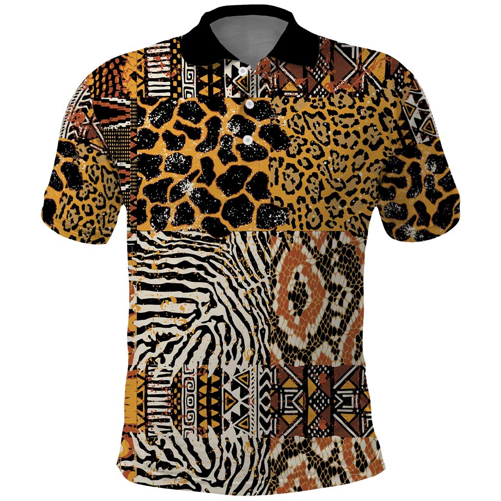 Wild Animal Skins Polo Shirt African Tribal Pattern