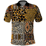 Wild Animal Skins Polo Shirt African Tribal Pattern