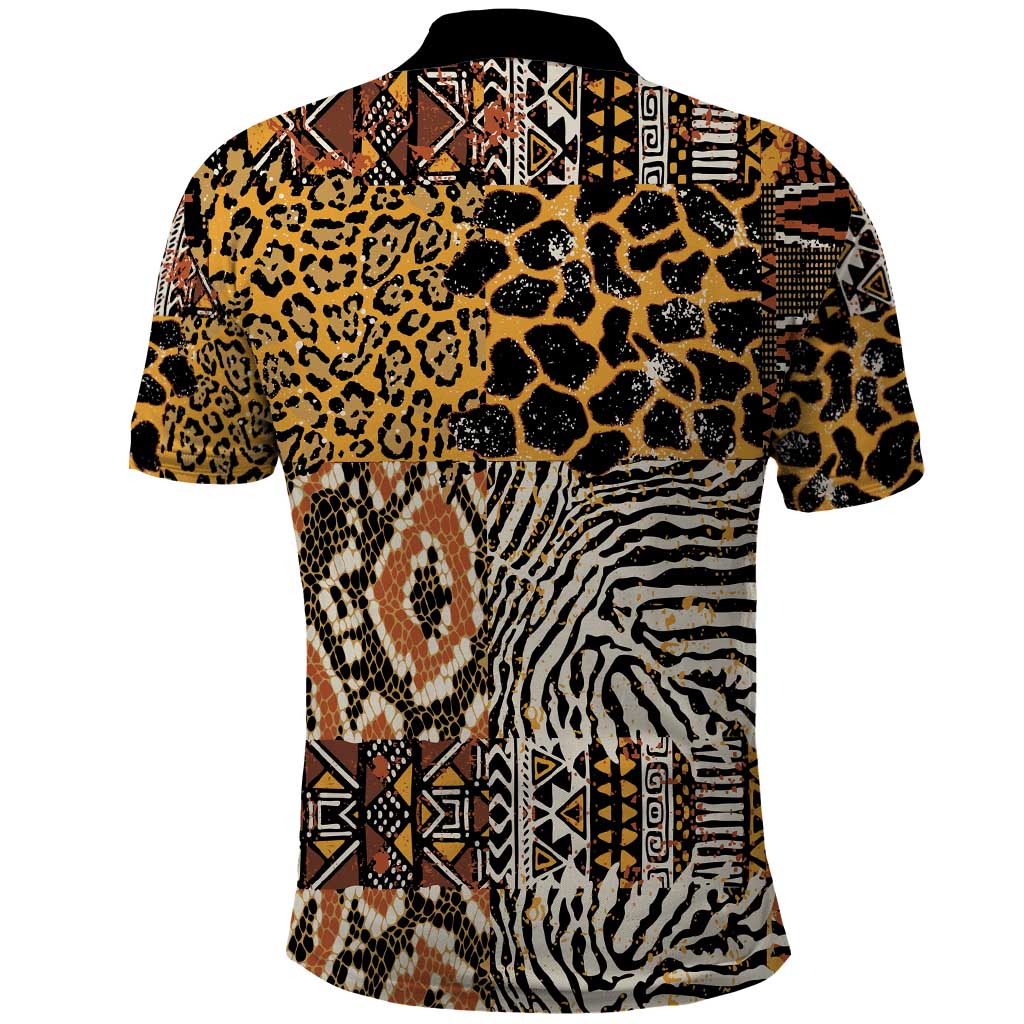 Wild Animal Skins Polo Shirt African Tribal Pattern