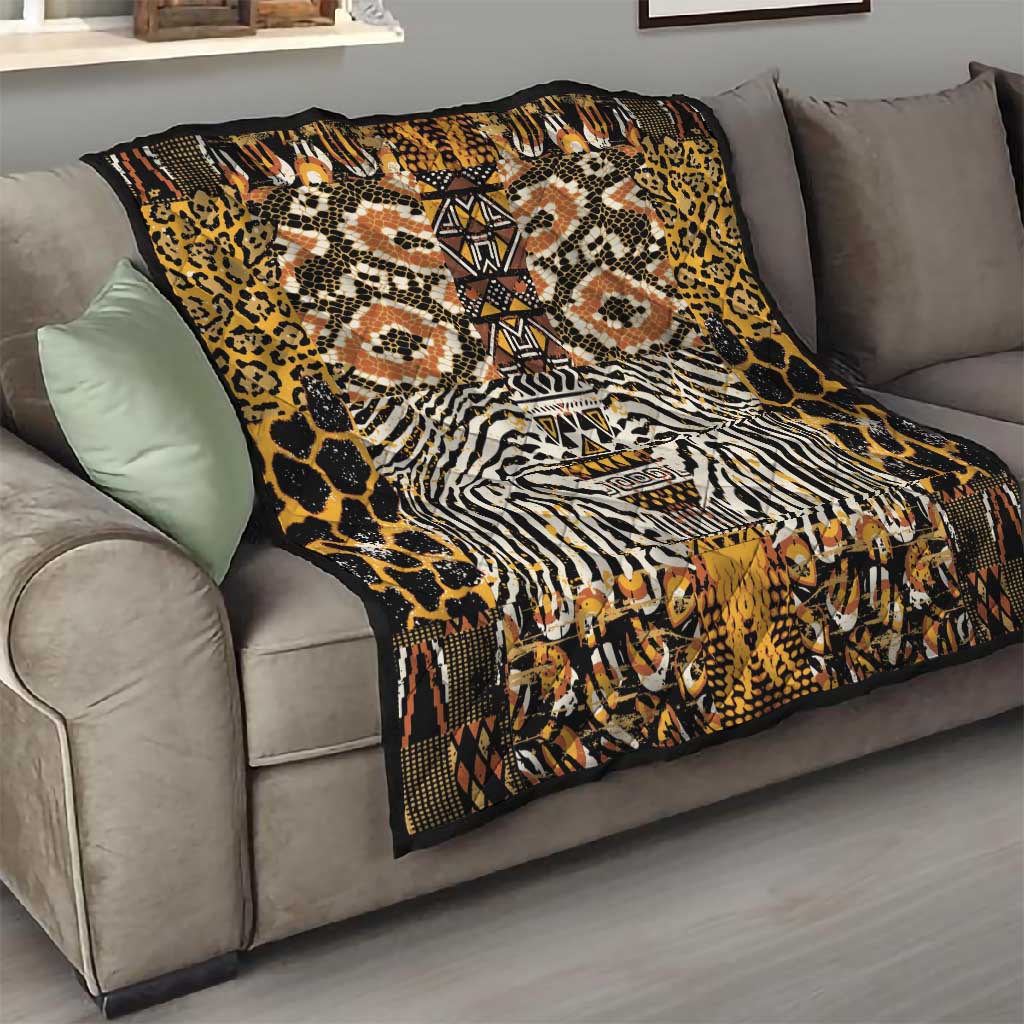 Wild Animal Skins Quilt African Tribal Pattern