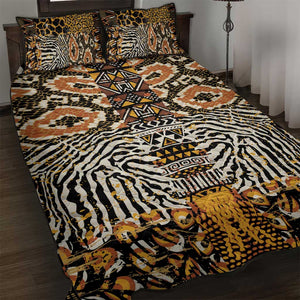 Wild Animal Skins Quilt Bed Set African Tribal Pattern