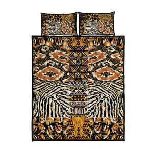 Wild Animal Skins Quilt Bed Set African Tribal Pattern